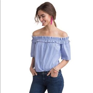 Vineyard Vines Striped Off The Shoulder Top